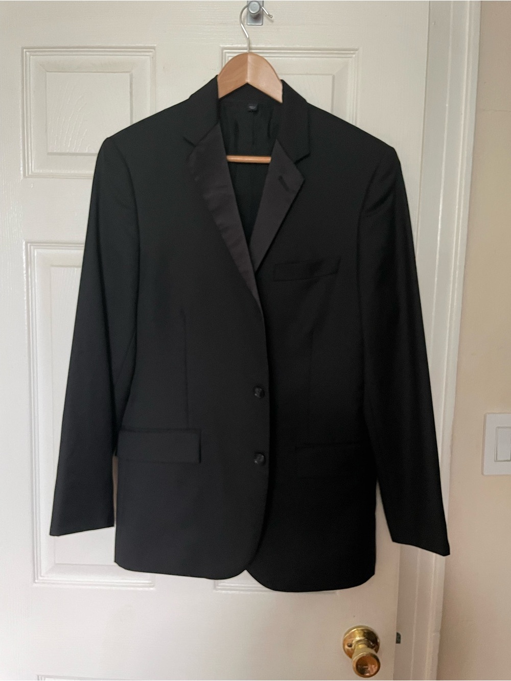 J Crew Thompson Black Tuxedo Formal Wedding Wool Blazer Dinner Jacket sz 40R
